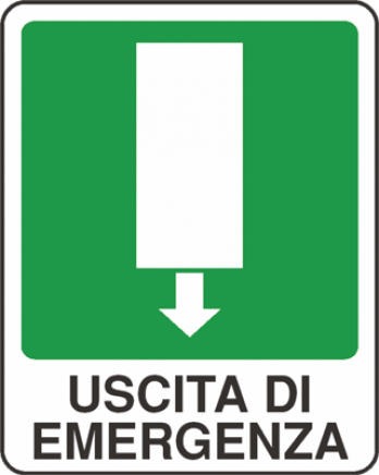 cartello uscita di emergenza in basso